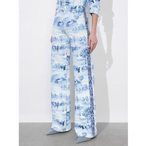 ALICE + OLIVIA Women's Weezy Toile De Jouy Jacquard Jeans - Chateau